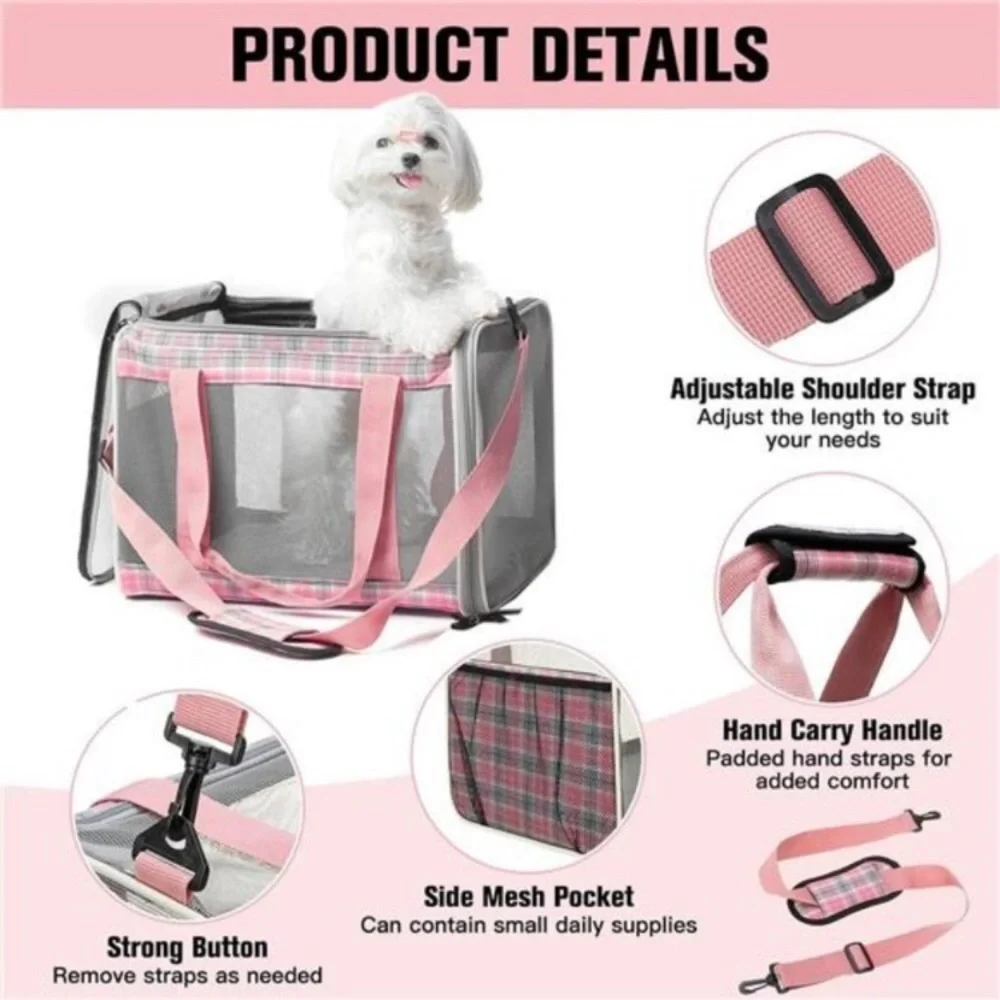 Large Cat Carrier for 2Cats,Soft-Sided Pet Carrier for Cat,Top Load Cat Carriers